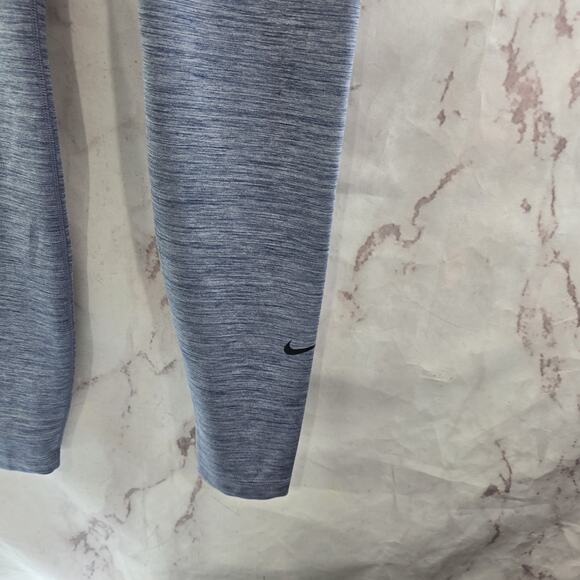 Nike Leggings Womens Small Blue Heathered Stripe High Rise One Dri Fit - Picture 4 of 11